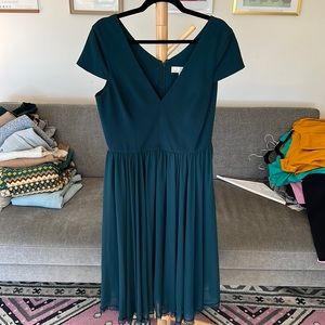 Beautiful emerald/deep turquoise bridesmaid or wedding guest dress